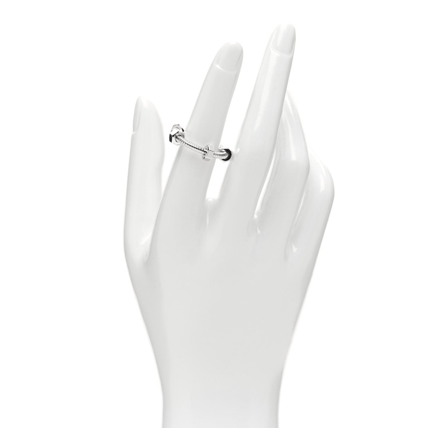 18K White Gold Ecrou De Cartier Ring 55 7.25