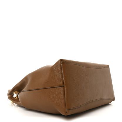 Prada Vitello Phenix Embossed Logo Hobo Cannella 4 of 10