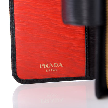 Prada Vitello Move Compact Wallet Black Lacca 6 of 8
