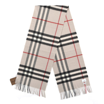 Burberry Cashmere Giant Icon Check Fringe Scarf Stone Check 1 of 4