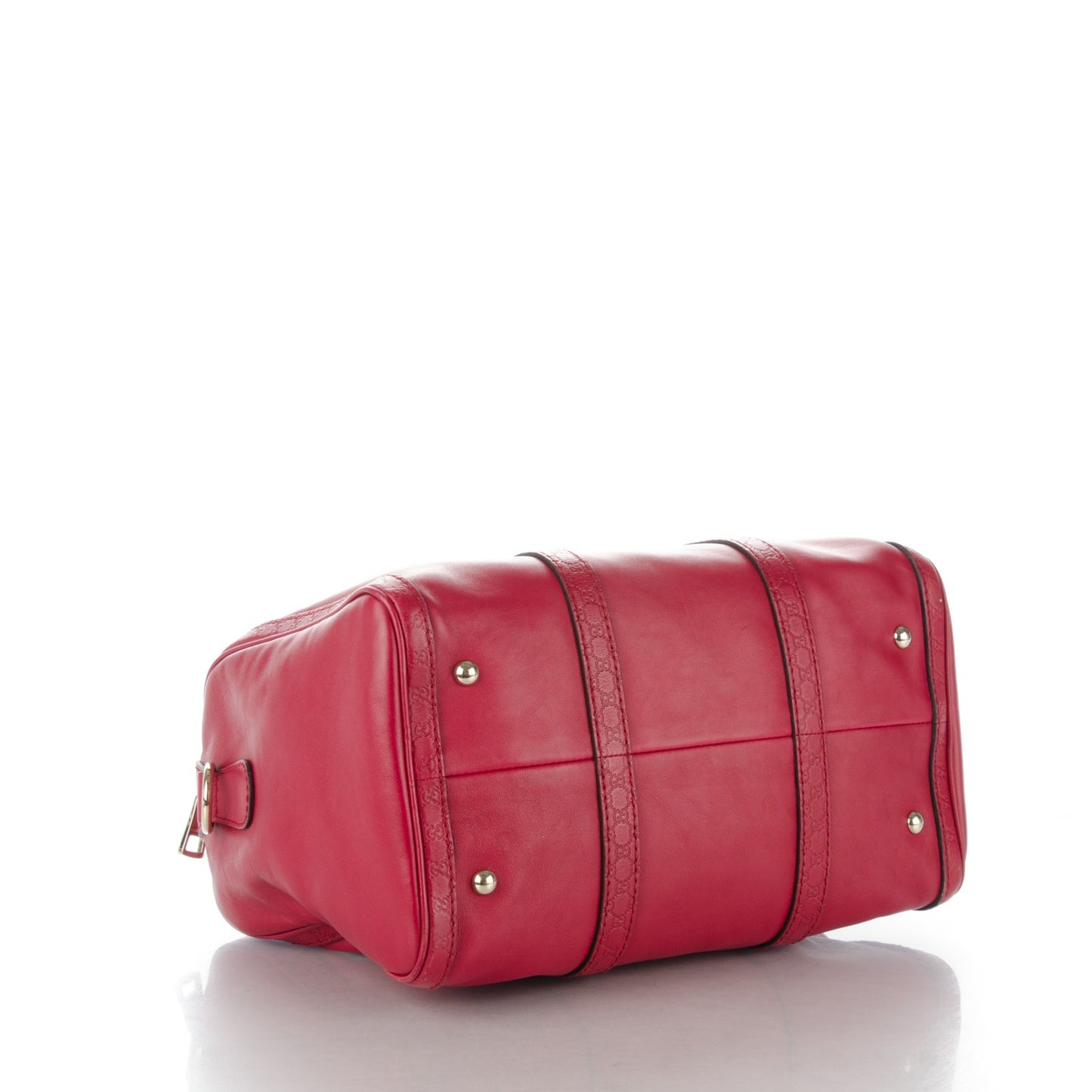 Calfskin Microguccissima Trim Medium Boston Raspberry Red