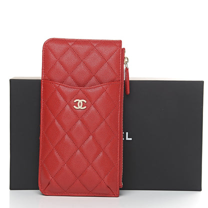 Chanel Caviar Quilted Classic iPhone Pouch Red 8 of 8