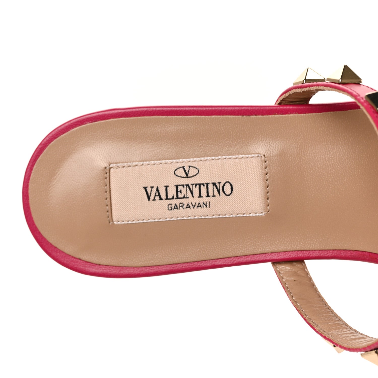 Valentino Garavani Nappa Rockstud Caged Flat Slide Sandals 37 Magenta 7 of 10