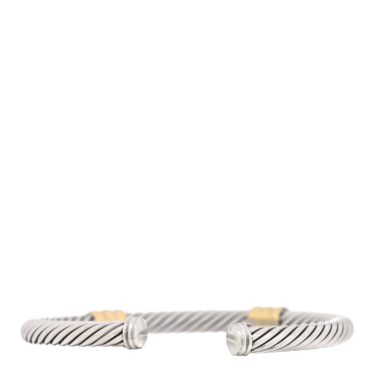 Sterling Silver 14K Yellow Gold 5mm X Station Cable Bracelet