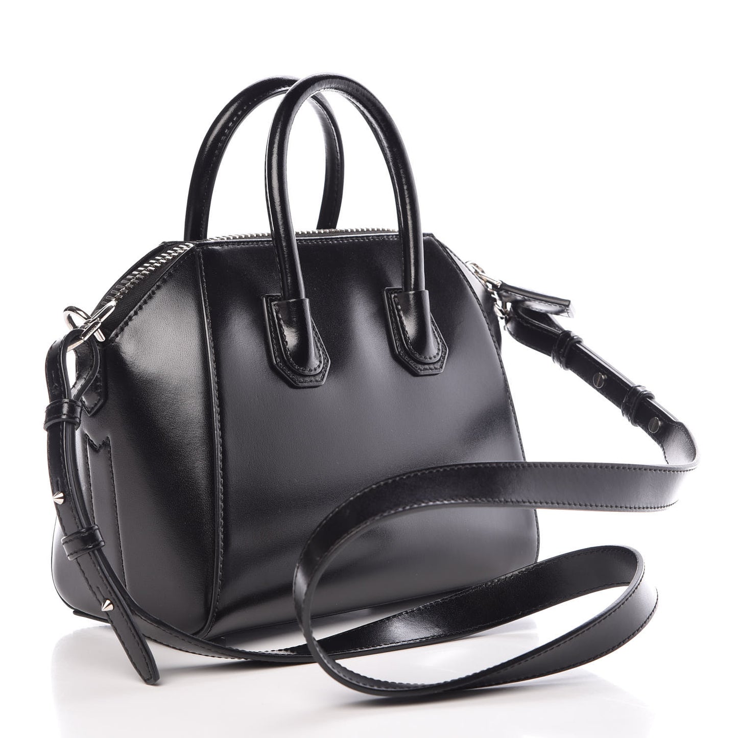 Shiny Lord Calfskin Mini Antigona Black