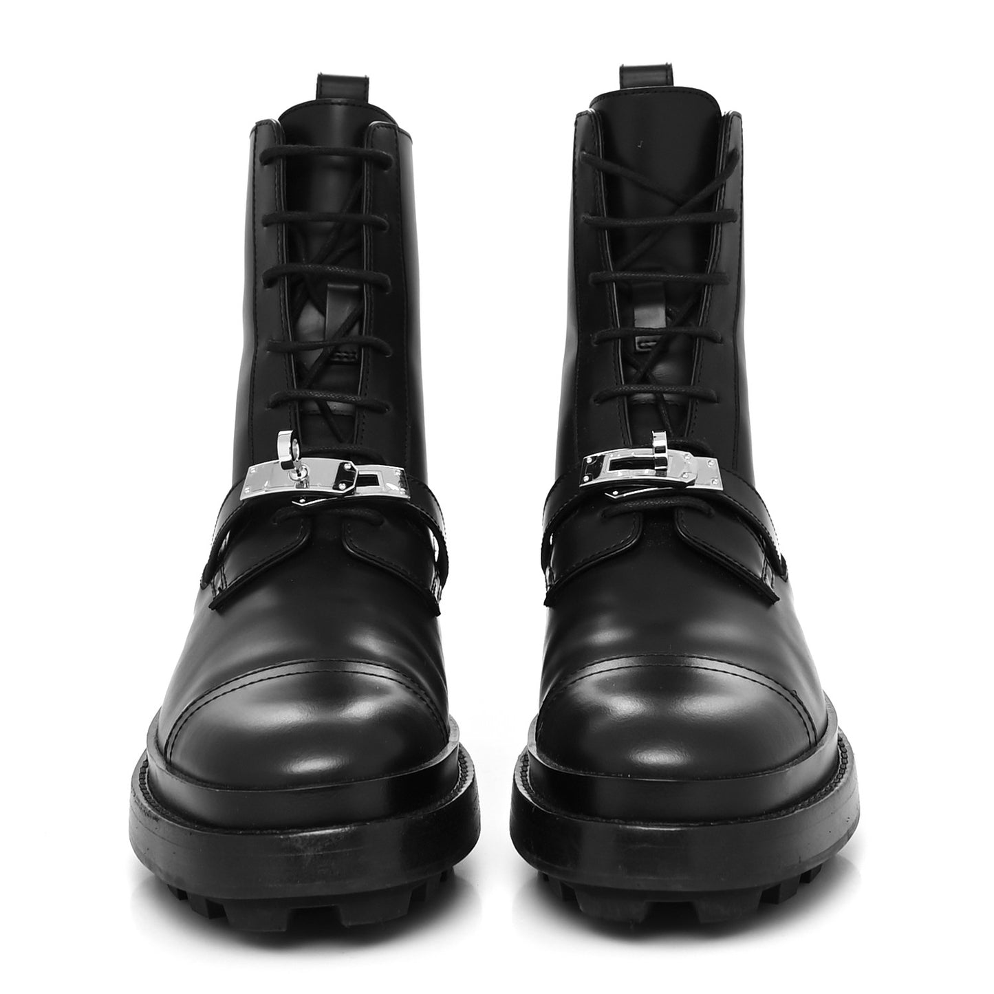 Glossed Calfskin Funk Ankle Boots 36.5 Black