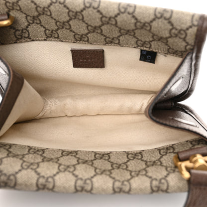 Gucci GG Supreme Monogram Web Small Neo Vintage Double Flap Messenger Bag Beige New Acero 5 of 12