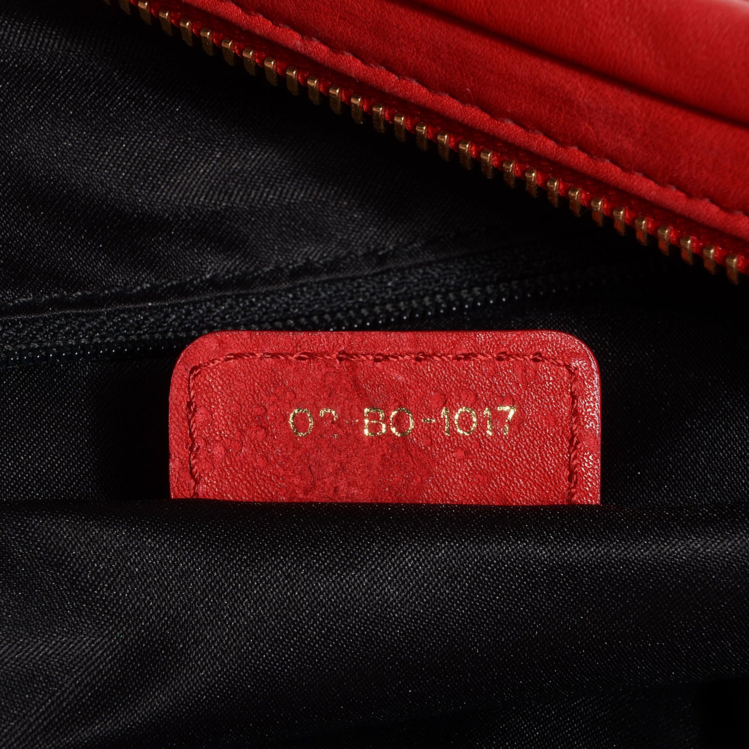 Christian Dior Washed Calfskin Gypsy Ruffles Bag Red 7 of 7