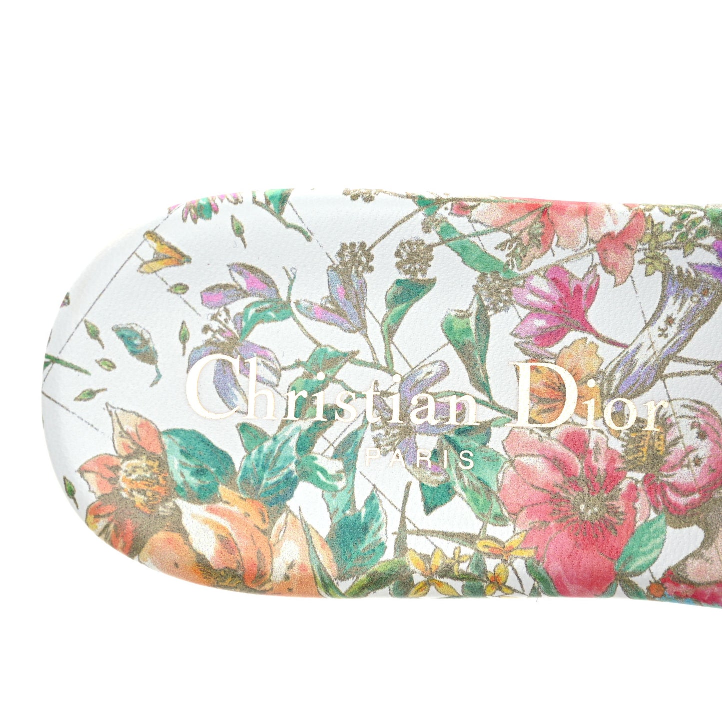 Canvas D-Constellation Embroidered Dway Flat Slide Sandals 36.5 White Multicolor