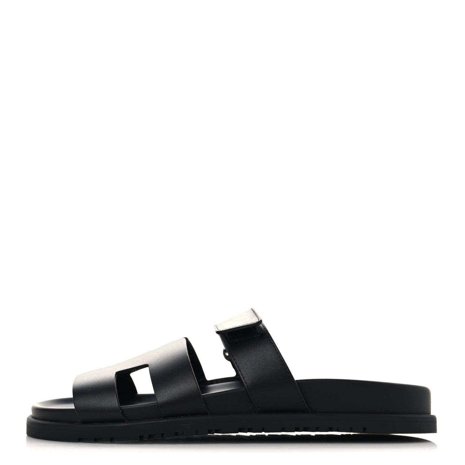 Hermes Calfskin Womens Chypre Sandals 40 Black 1 of 10
