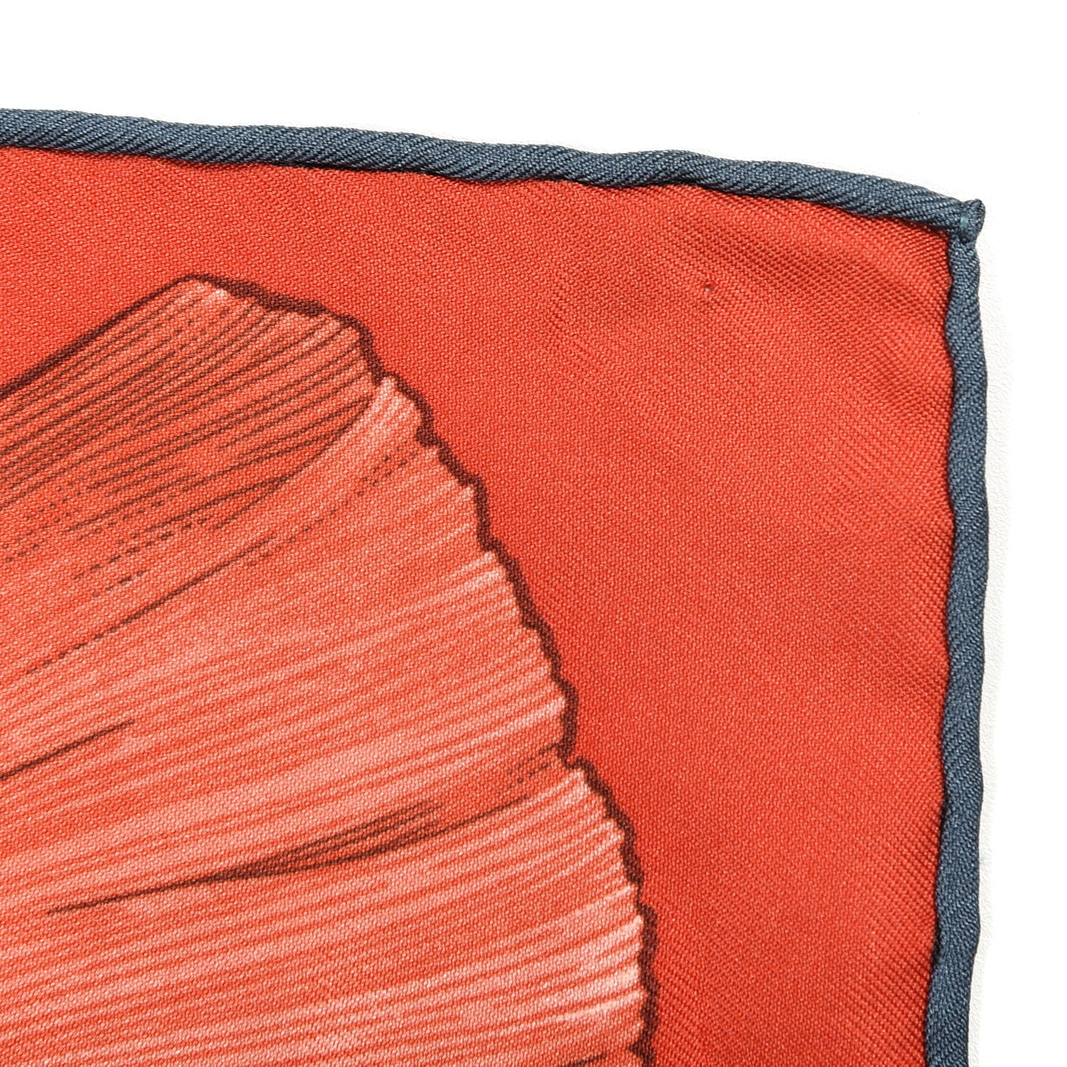 Hermes Silk Parures de Samourais Scarf 90 Rouge Bleu Moutarde 4 of 4