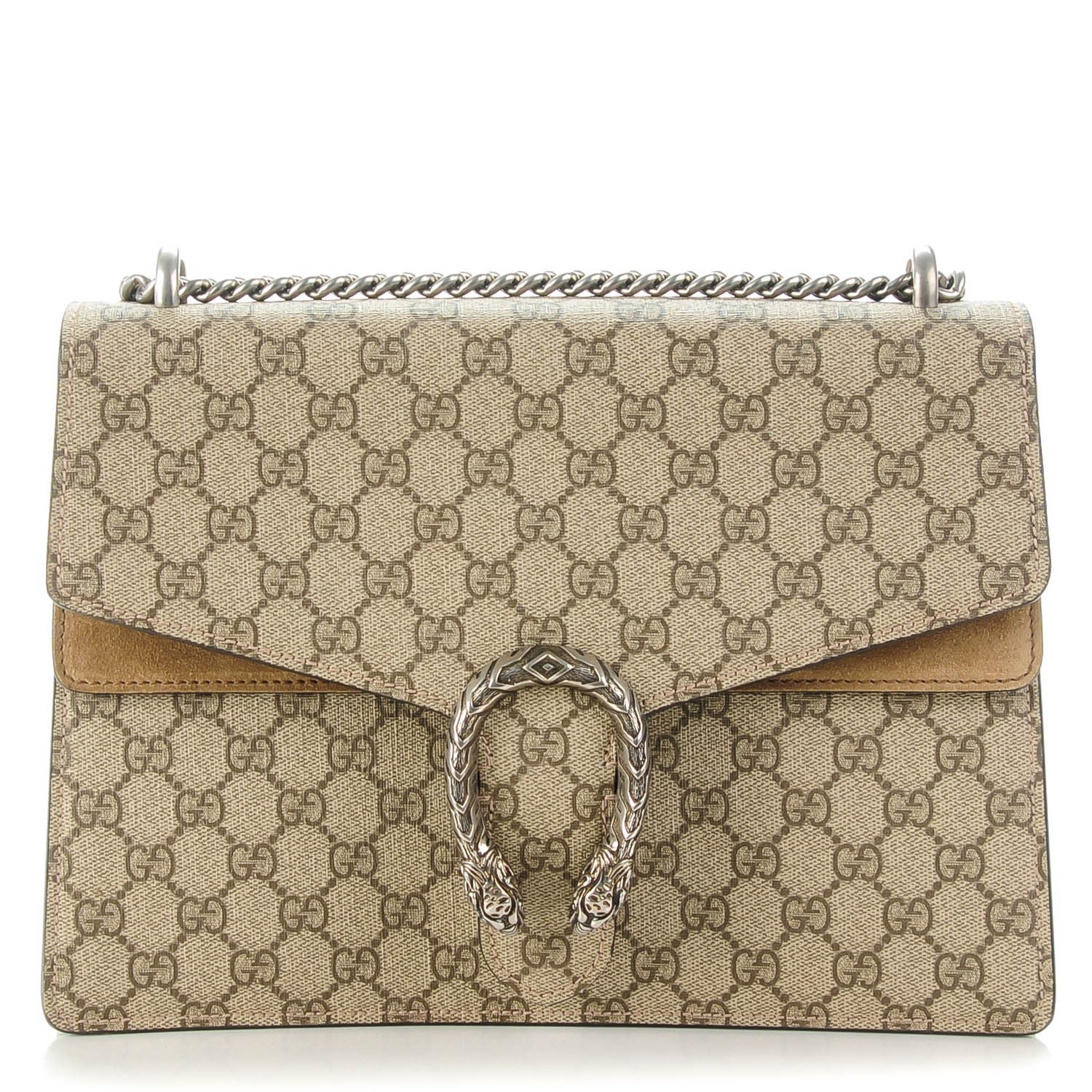 Gucci GG Supreme Monogram Medium Dionysus Shoulder Bag Taupe 1 of 7