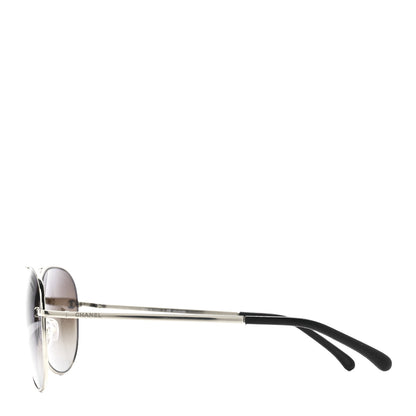 Chanel Metal Polarized Aviator CC Sunglasses 4189-T-Q Brown 3 of 8