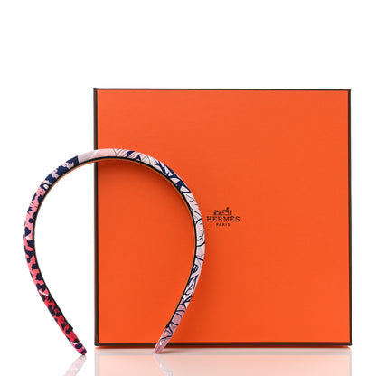 Hermes Silk Twill Jungle Love Rainbow Elsa Headband Rose 7 of 7