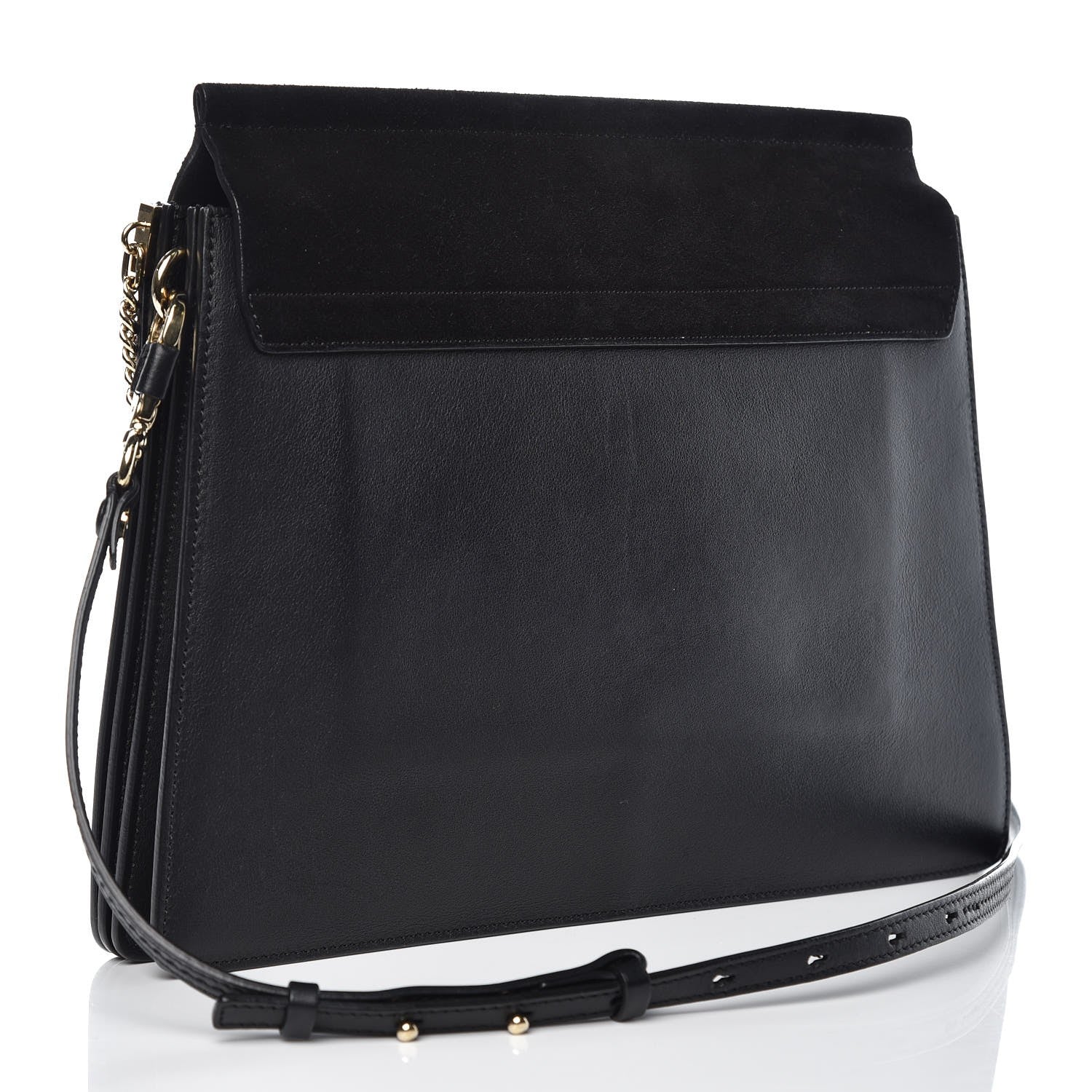 Chloe Suede Calfskin Medium Faye Shoulder Bag Black 3 of 9