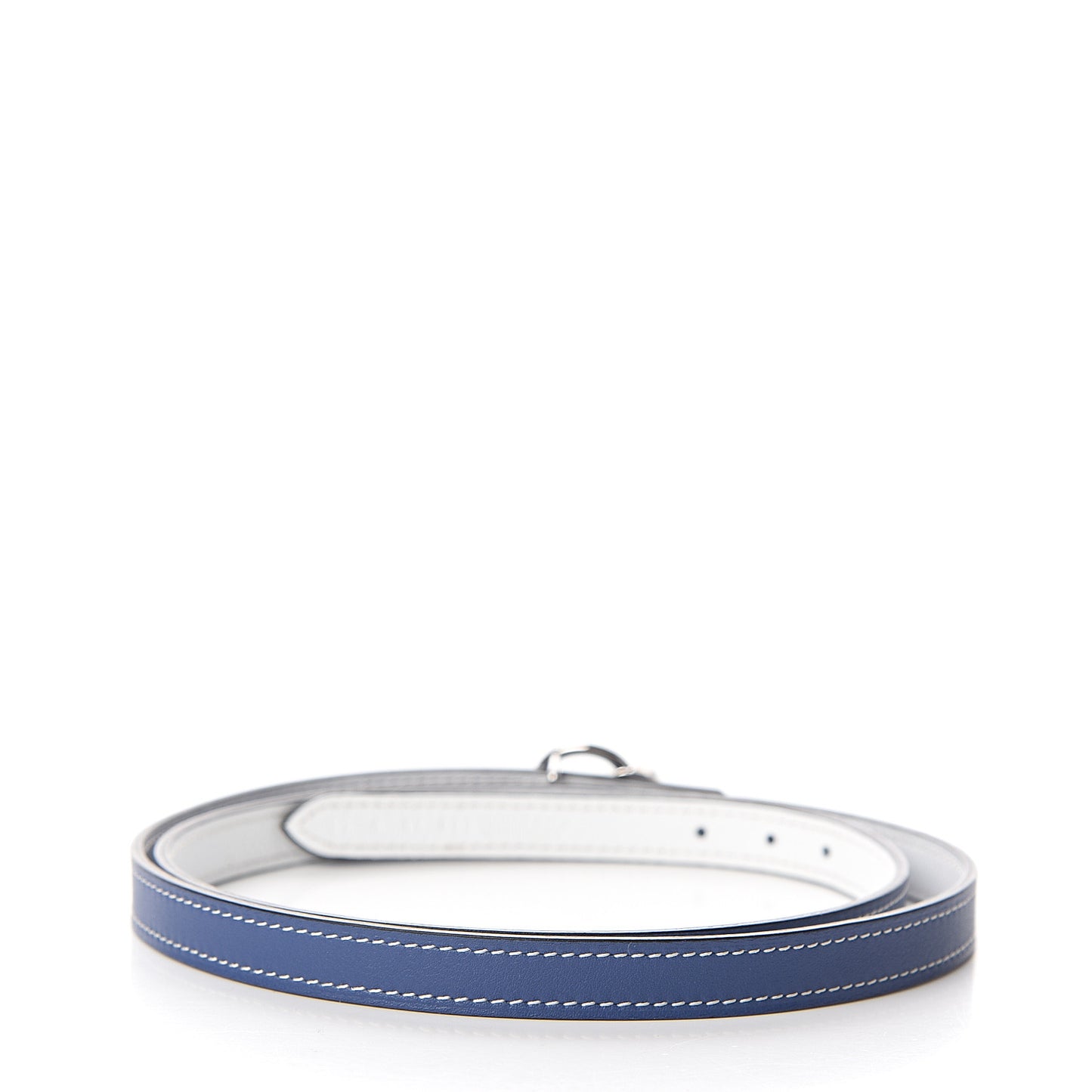 Swift Epsom 13mm Mini Laquee Reversible Belt 85 Bleu Brighton White