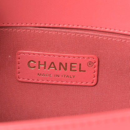 Chanel Lambskin Grosgrain Quilted Braided Medium Jacket Boy Flap Coral 6 of 15