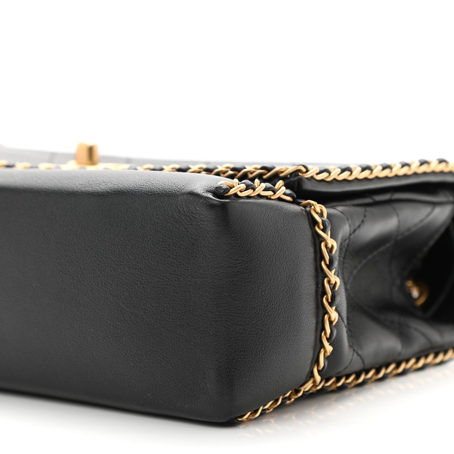 Chanel Calfskin Stitched Chain Flap Black 10 of 11