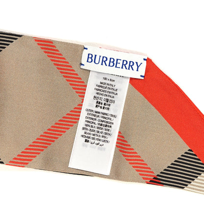Burberry Silk Vintage Check Print Skinny Scarf Sand 3 of 3