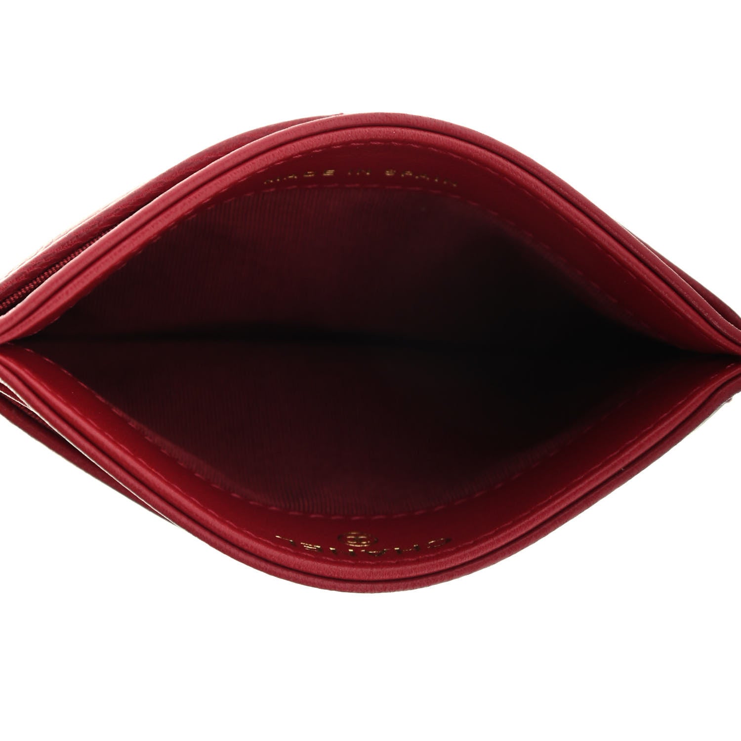 Chanel Goatskin Quilted Chanel 19 Card Holder Red 4 of 4