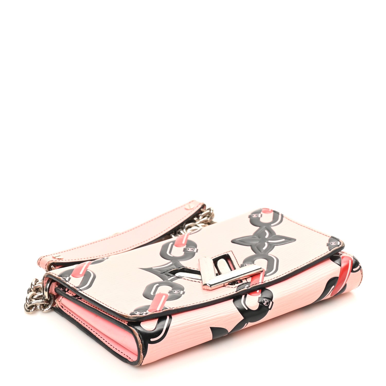 Louis Vuitton Epi Chain Flower Print Twist Chain Wallet Pink 4 of 9