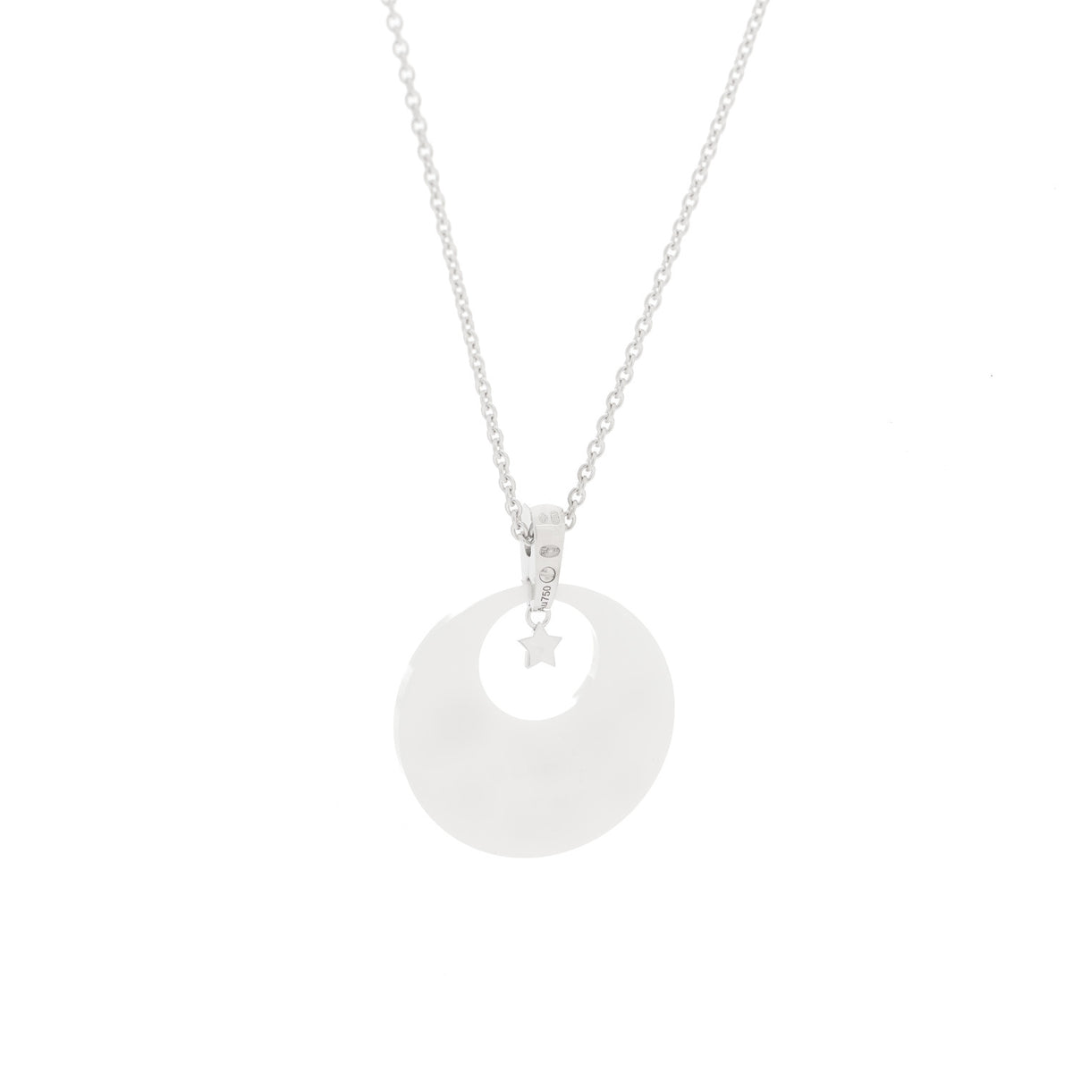 Chanel 18K White Gold Diamond Ceramic Ultra Pendant Necklace White 4 of 6