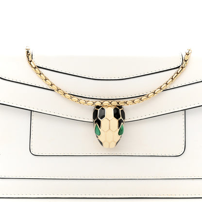 Bulgari Calfskin Serpenti Forever Shoulder Bag White 6 of 9