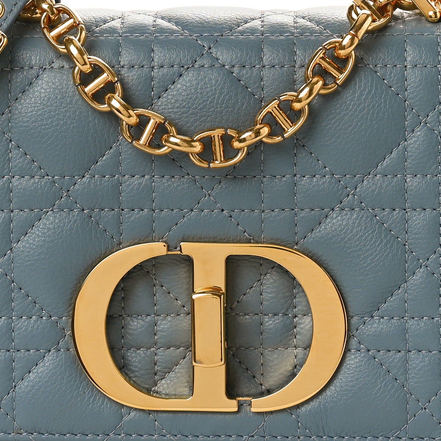 Christian Dior Calfskin Cannage Small Caro Bag Cloud Blue 8 of 10
