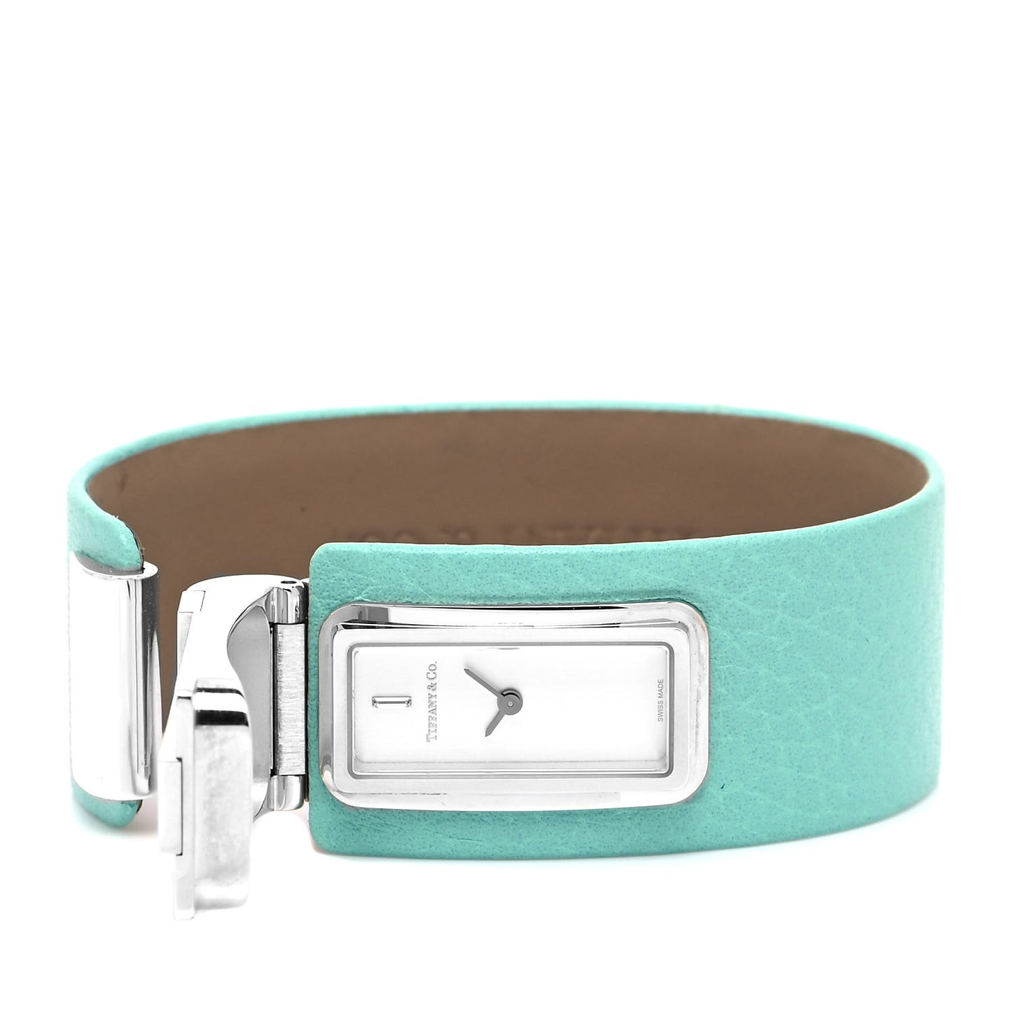 Sterling Silver Calfskin 15mm T Quartz Watch Tiffany Blue