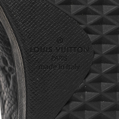 Louis Vuitton Grained Calfskin Embossed Monogram Mens Luxembourg Sneakers 9.5 Black 7 of 8