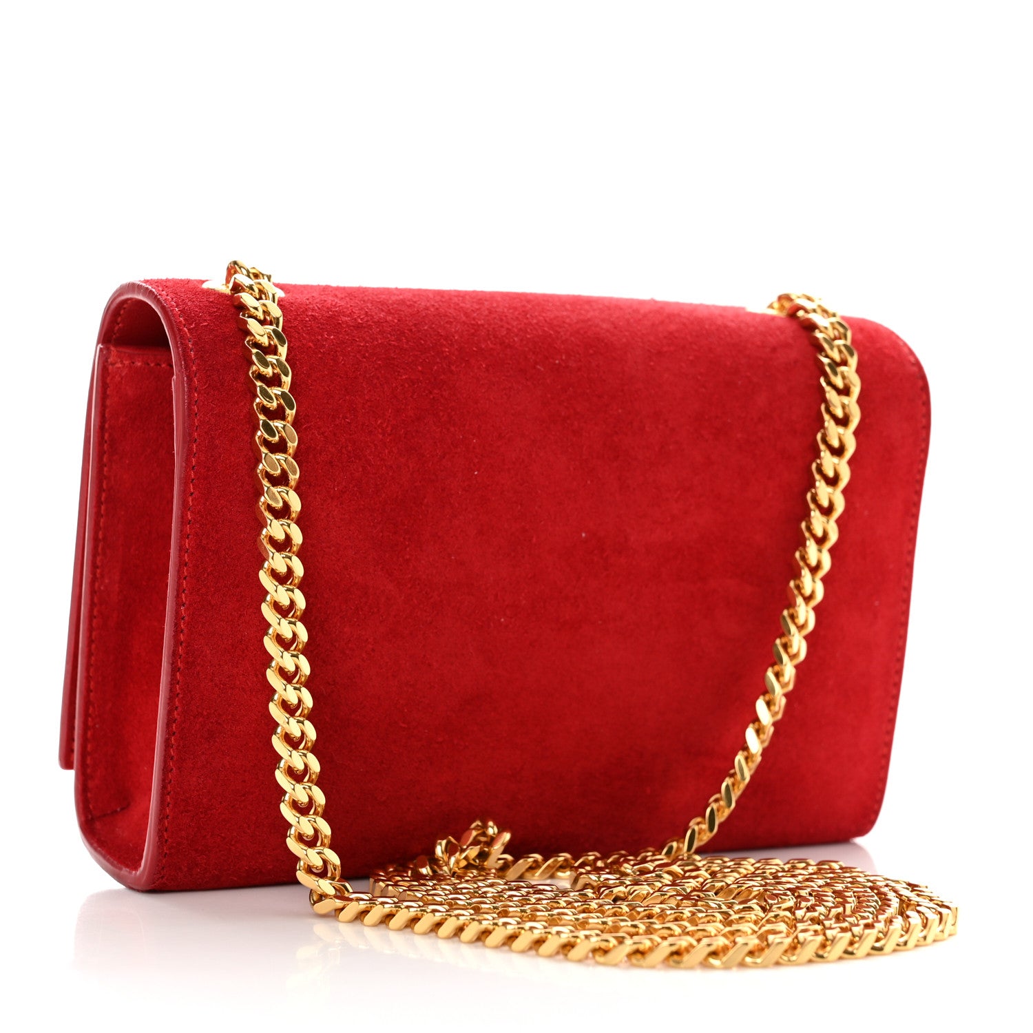Saint Laurent Suede Small Classic Monogram Kate Tassel Satchel Red 2 of 12