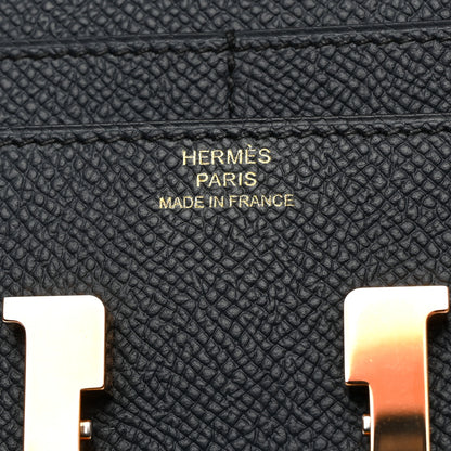 Hermes Epsom Constance Compact Passant Wallet Bleu Indigo 6 of 7