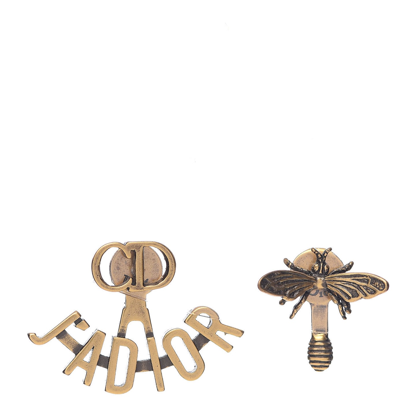 Metal J'Adior Earrings Aged Gold