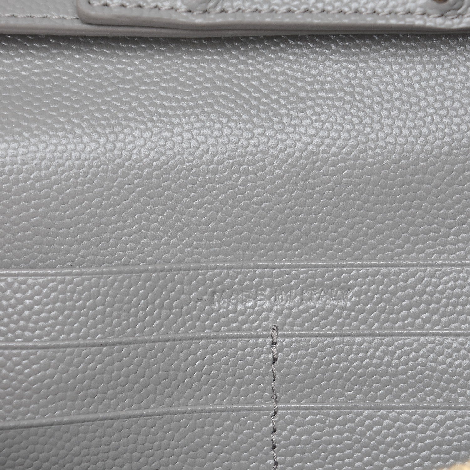 Saint Laurent Grain De Poudre Matelasse Chevron Monogram Chain Wallet Fog 6 of 8