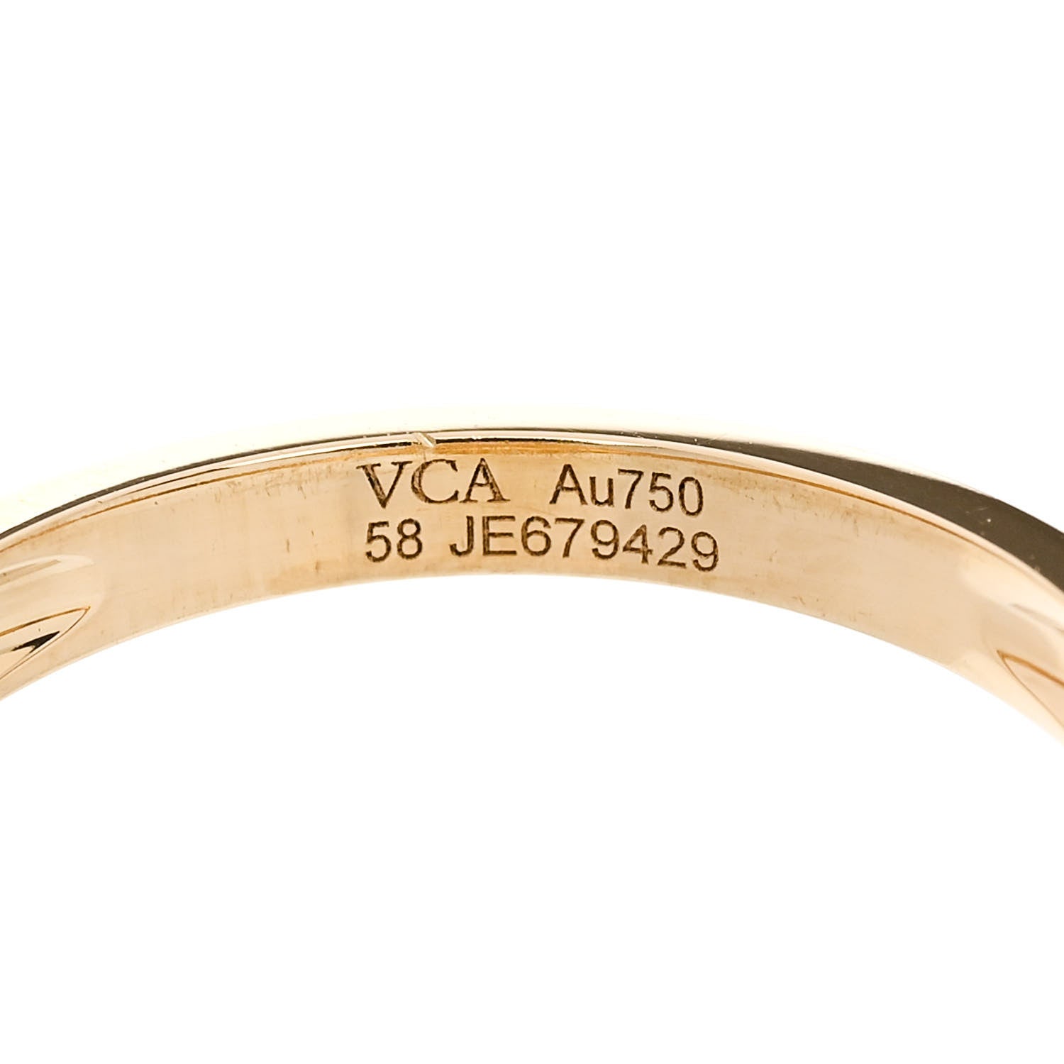Van Cleef & Arpels 18K Yellow Gold Diamond Mother of Pearl Vintage Alhambra Ring 58 8.25 5 of 5