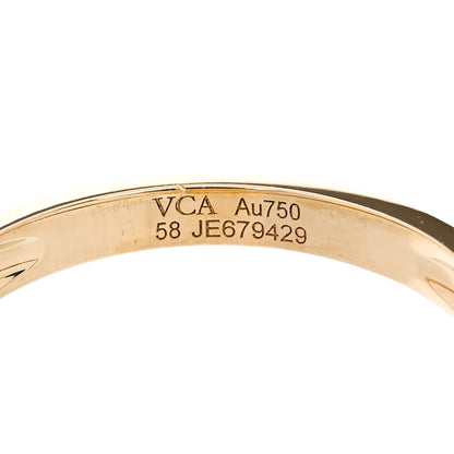 Van Cleef & Arpels 18K Yellow Gold Diamond Mother of Pearl Vintage Alhambra Ring 58 8.25 5 of 5