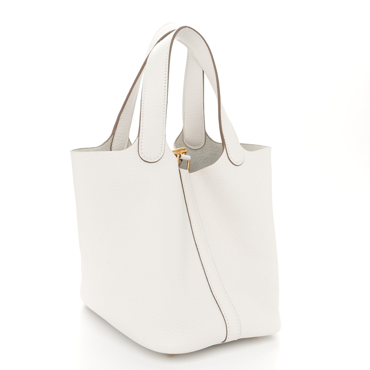 Taurillon Clemence Picotin Lock 18 PM Gris Pale