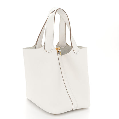 Hermes Taurillon Clemence Picotin Lock 18 PM Gris Pale 3 of 11
