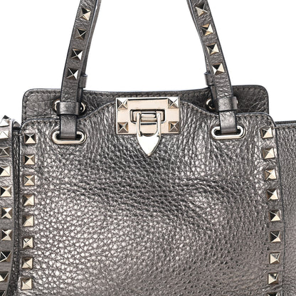 Valentino Garavani Metallic Alce Printed Calfskin Mini Rockstud Tote Sasso 9 of 9
