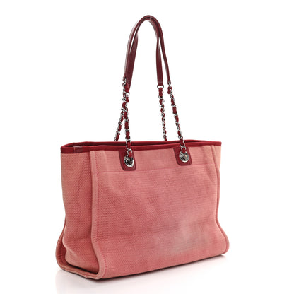 Chanel Canvas Small Deauville Tote Red 4 of 11
