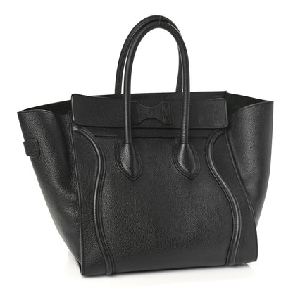 Celine Drummed Calfskin Mini Luggage Black 3 of 8