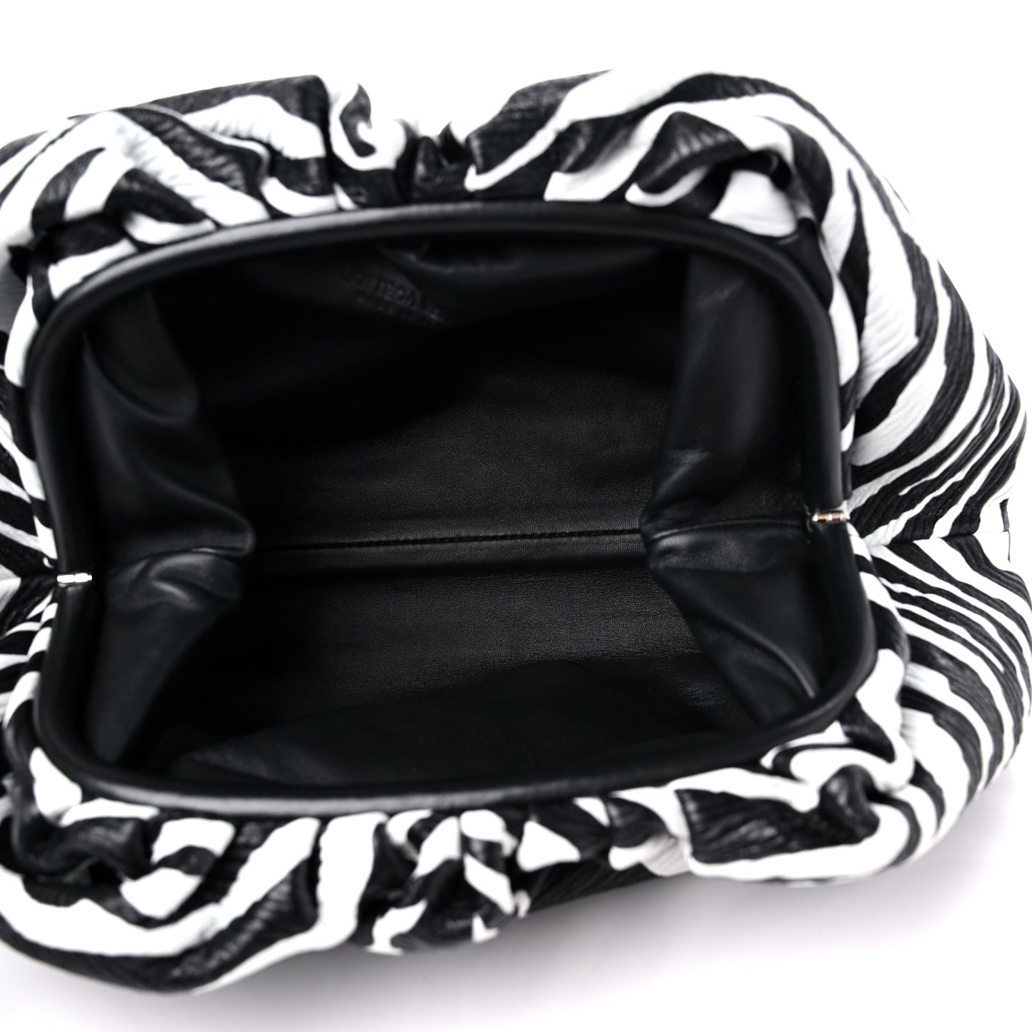 Nappa Zebra Print The Pouch Oversized Clutch White Black