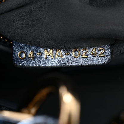 Christian Dior Metallic Calfskin Satin Celestial Bead Embroidery Cannage Mini Lady Dior Blue 7 of 11