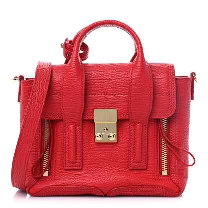 3.1 Phillip Lim Textured Calfskin Medium Pashli Satchel Red 1 of 9