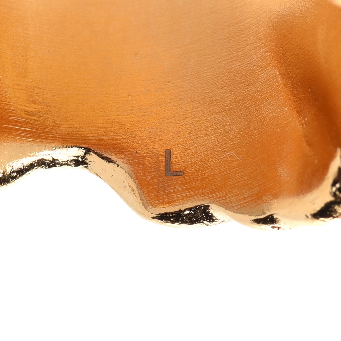 Metal Textured Interlocking G Band Ring L Gold