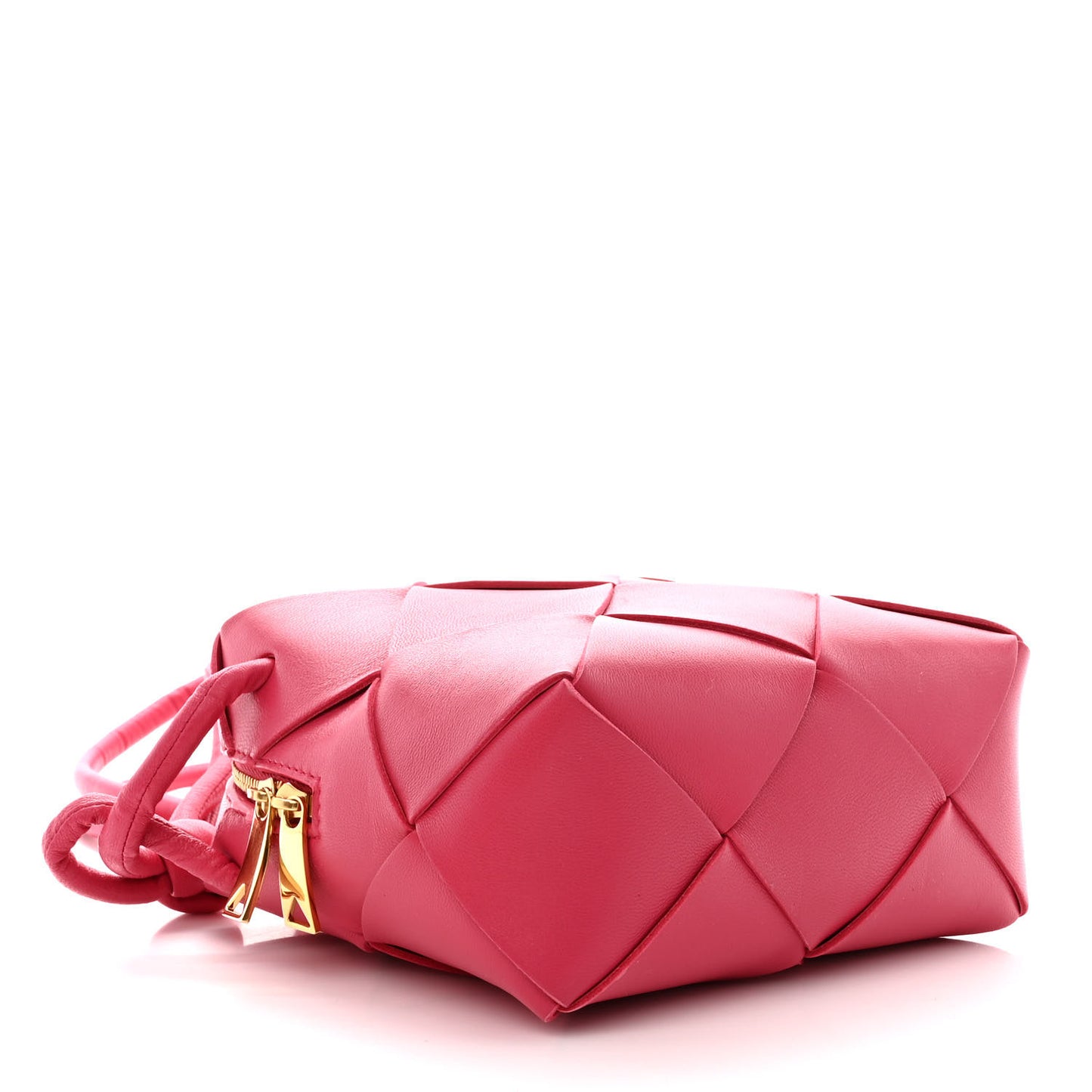 Lambskin Maxi Intrecciato Mini Cassette Camera Bag Cranberry