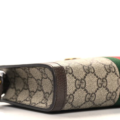 Gucci GG Supreme Monogram Web Small Ophidia Shoulder Bag Brown 9 of 12