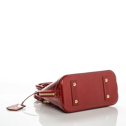Louis Vuitton Vernis Rayures Alma BB Pomme D'Amour 4 of 7