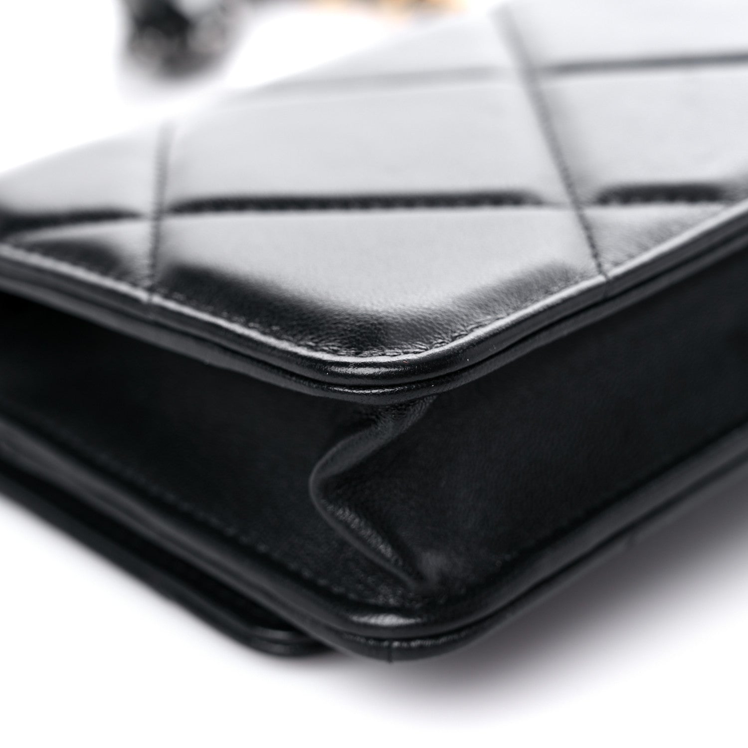 Chanel Lambskin Quilted Chanel 19 Wallet On Chain WOC Black 11 of 16