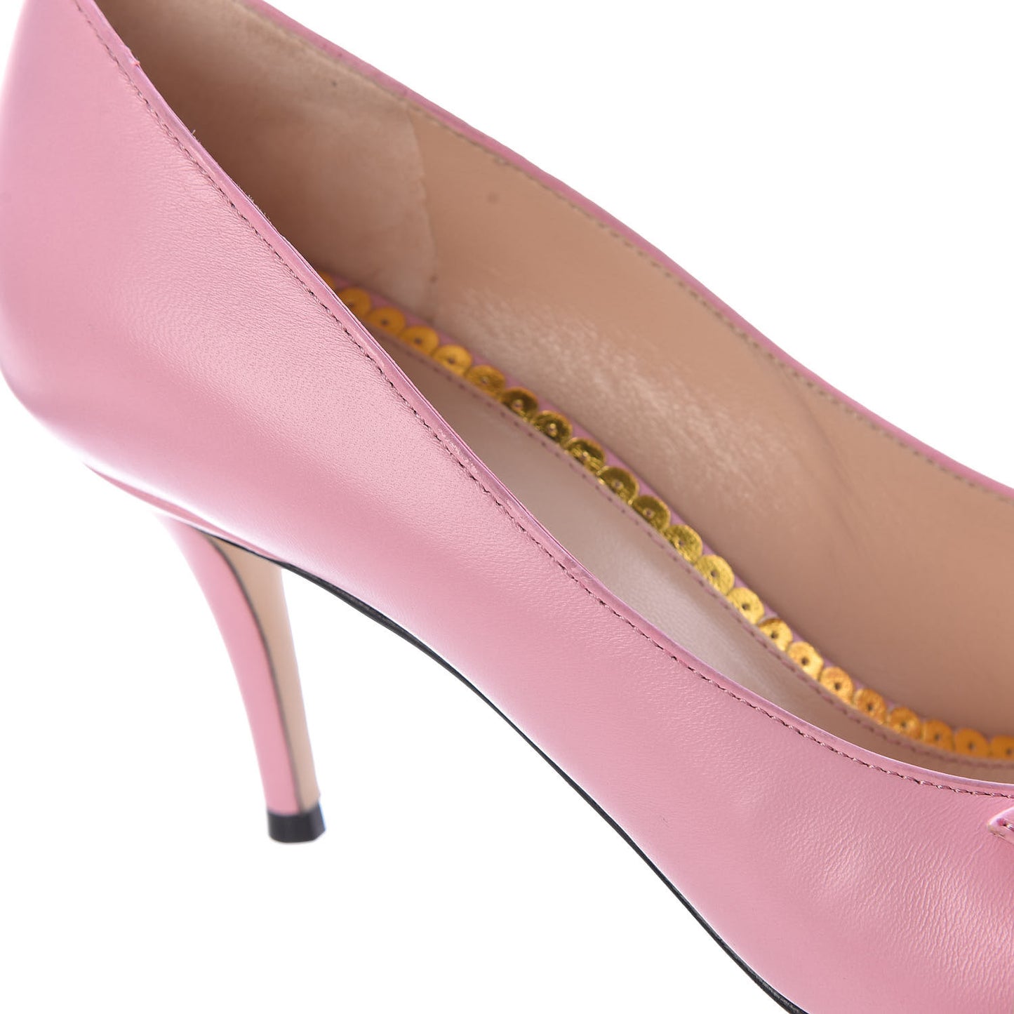Nappa Queen Margaret Bow Mid Heel Pumps 38 Sugar Pink